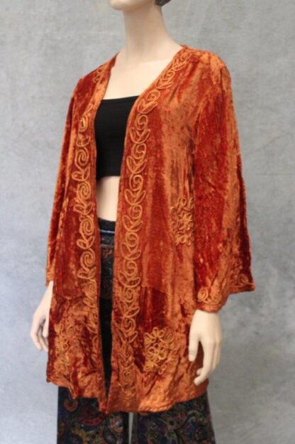 Velvet Braidwork Kimono Jacket NEW GOLD AND INDIGO! - Image 4