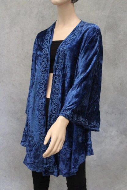 Velvet Braidwork Kimono Jacket NEW GOLD AND INDIGO!