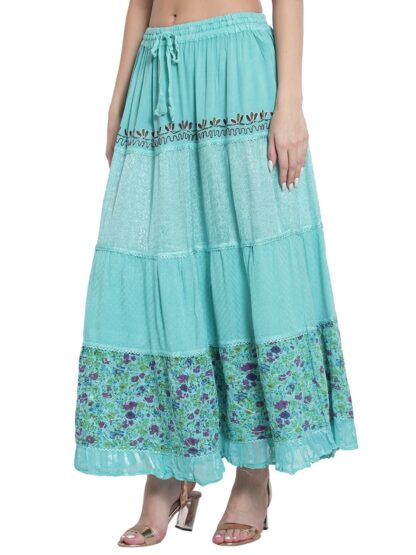 Floral Inset Tier Skirt