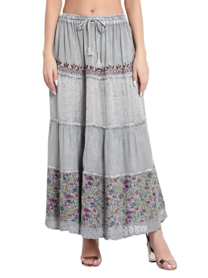 Floral Inset Tier Skirt - Image 14