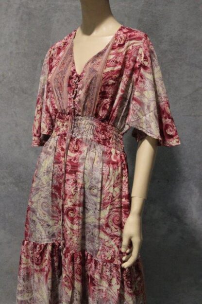 Artsilk Sari Maxi Dress w Lace Up Bodice and Pockets BEAUTIFUL NEW PRINTS! - Image 12