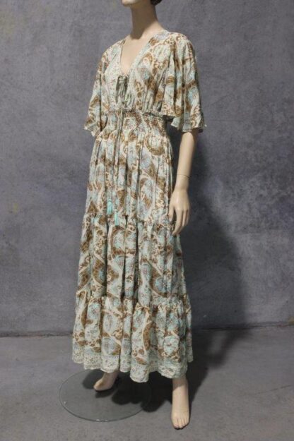 Artsilk Sari Maxi Dress w Lace Up Bodice and Pockets BEAUTIFUL NEW PRINTS! - Image 11