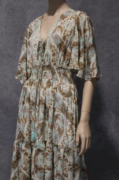 Artsilk Sari Maxi Dress w Lace Up Bodice and Pockets BEAUTIFUL NEW PRINTS! - Image 10