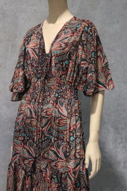 Artsilk Sari Maxi Dress w Lace Up Bodice and Pockets BEAUTIFUL NEW PRINTS! - Image 8