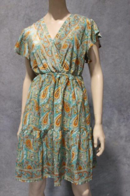 Artsilk Sari Short Dress w Crossover Bodice NEW PRINTS! - Image 10