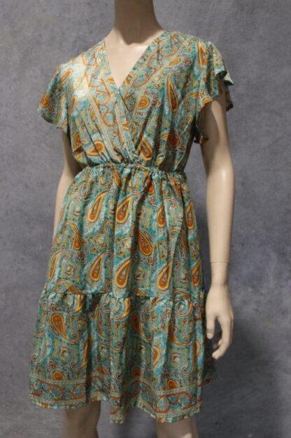 Artsilk Sari Short Dress w Crossover Bodice NEW PRINTS! - Image 8