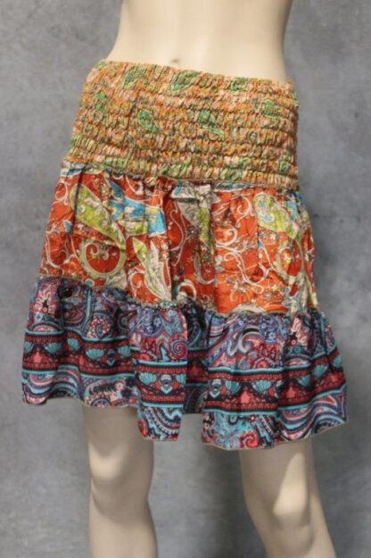 Artsilk Sari Shirred 3 Tier Skirt MINI - Image 3