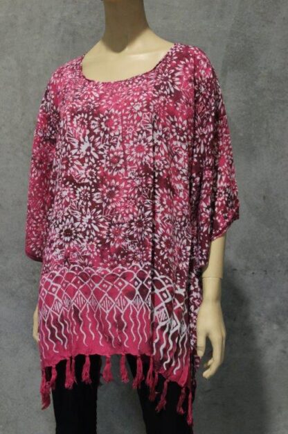 Sarong Print Holiday Poncho  SHORT- ASSORTED - Image 3