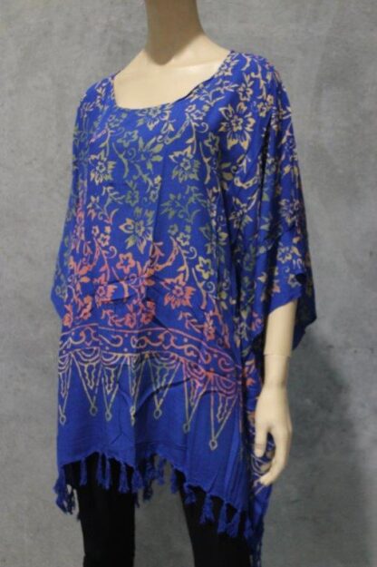 Sarong Print Holiday Poncho  SHORT- ASSORTED