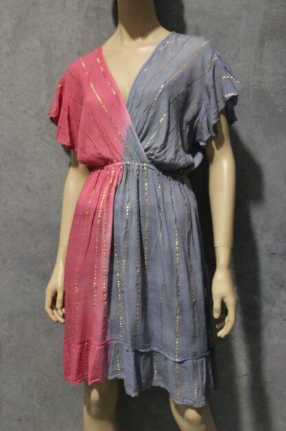Gold Lurex Dress w Butterfly Sleeves SHORT