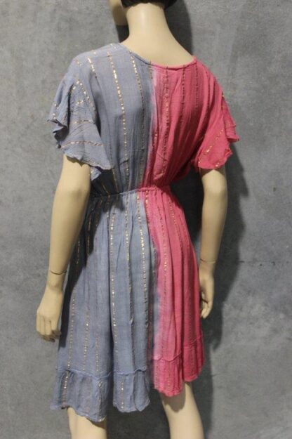 Gold Lurex Dress w Butterfly Sleeves SHORT - Image 5