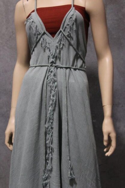 Ramie Fringed Halter Dress - Image 9
