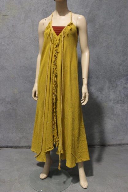 Ramie Fringed Halter Dress - Image 8