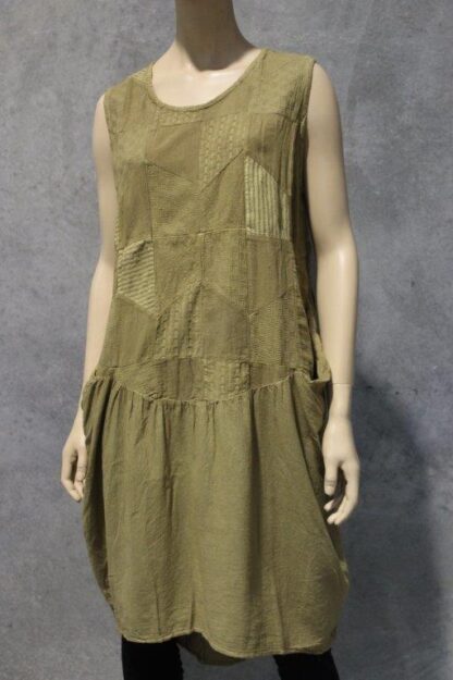 Patch Tulip Rough Cotton Dress w Pockets - Image 6