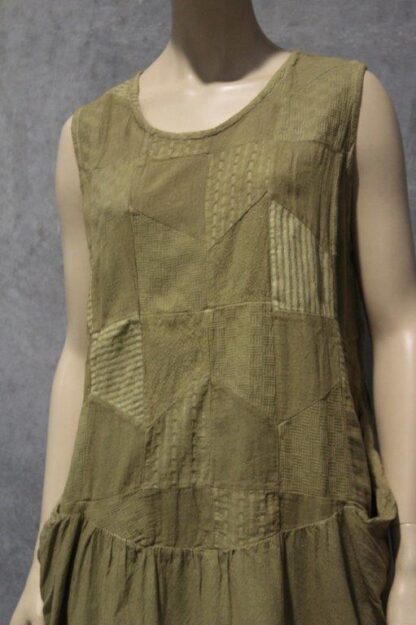 Patch Tulip Rough Cotton Dress w Pockets - Image 3