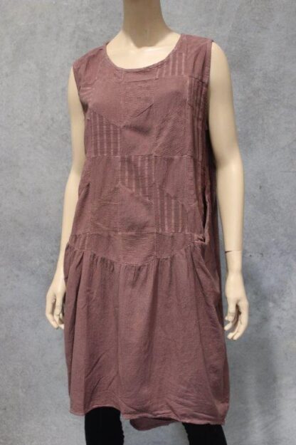 Patch Tulip Rough Cotton Dress w Pockets - Image 5