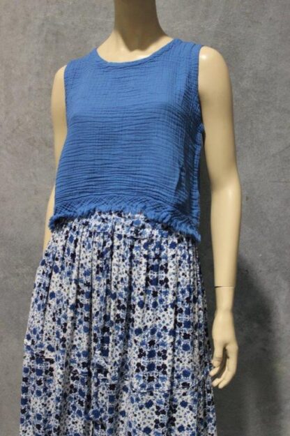 Cheesecloth Sleeveless Shell Top Bias Trim 5 COLOURS! - Image 3