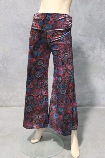 Mod Stretch Velour Yoga Flares 4402 Style (Paisley) - Image 3
