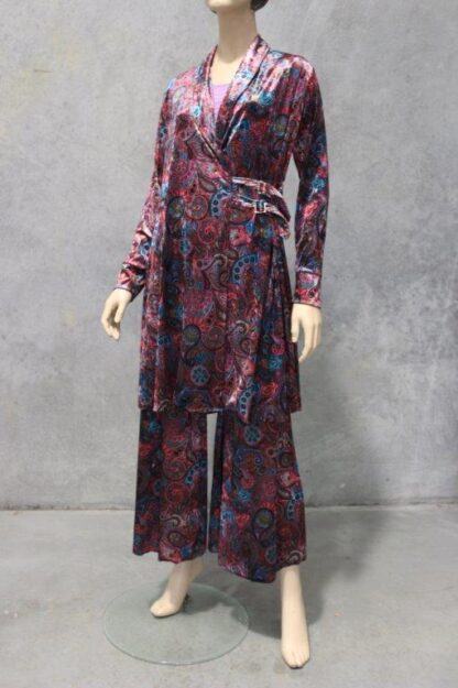 Mod Stretch Velour Belted Jacket (Paisley) - Image 9
