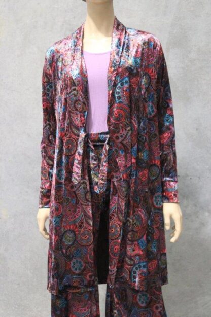 Mod Stretch Velour Belted Jacket (Paisley) - Image 6