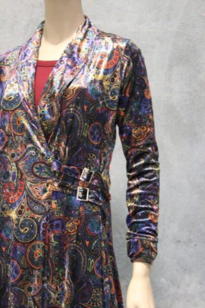 Mod Stretch Velour Belted Jacket (Paisley) - Image 4
