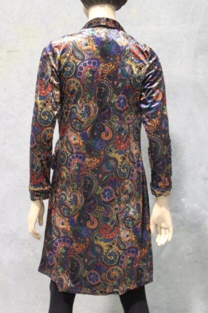 Mod Stretch Velour Belted Jacket (Paisley) - Image 3