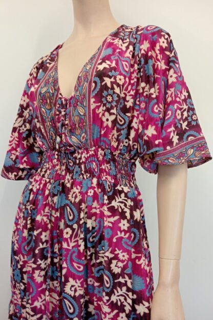 Artsilk Sari Maxi Dress w Lace Up Bodice and Pockets BEAUTIFUL NEW PRINTS! - Image 7