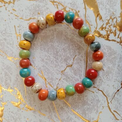 Ceramic Glazed 6mm Bead Bracelet