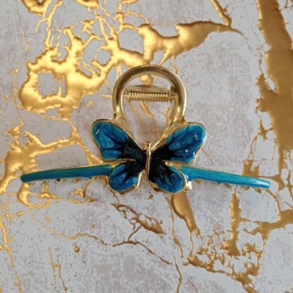 Enamel Gold Butterfly Hairclip - Image 2