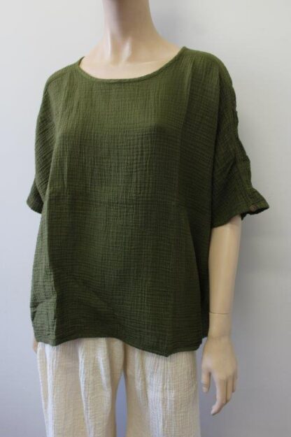 Cheesecloth Square Top W Button Trim - Image 4