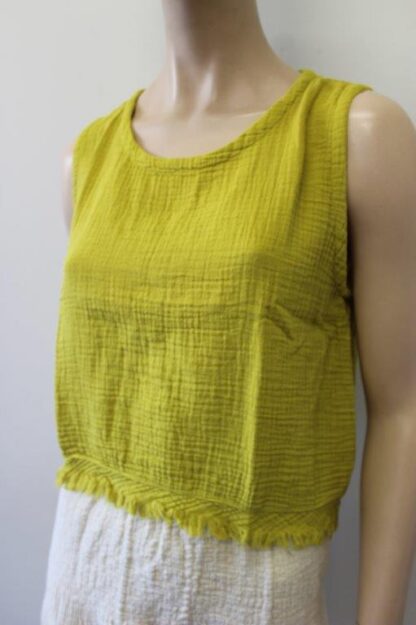 Cheesecloth Sleeveless Shell Top Bias Trim 5 COLOURS! - Image 6