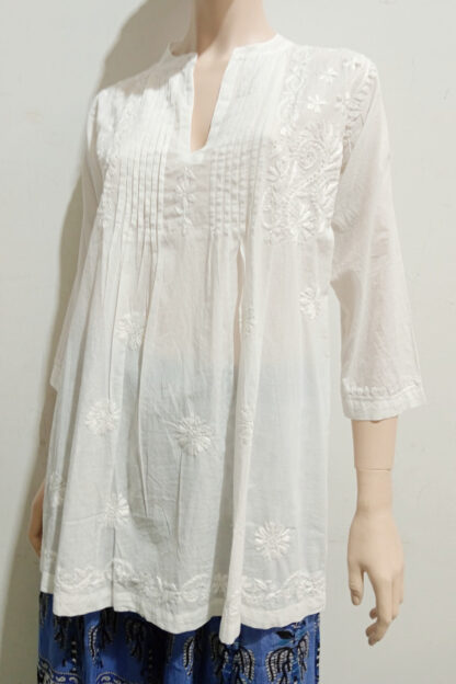Hand Embroidered Pintuck Lucknowi Kurta LOTS OF SIZES