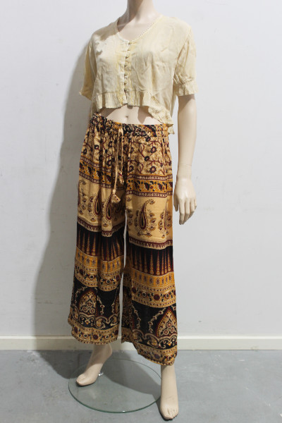 Bagru Rayon Crepe Wide Leg Pant Version 1 - Image 4