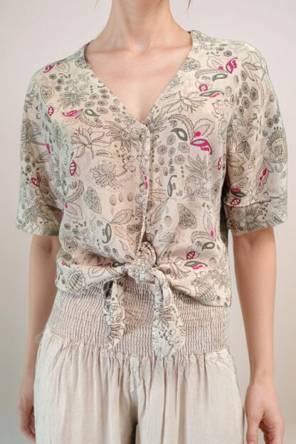Cottage Crepe Tie Up Top w Buttons NOW IN 5 PRINTS - Image 5