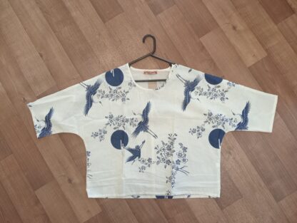 Japanese Print Cotton Dolman Sleeve Top - Image 2