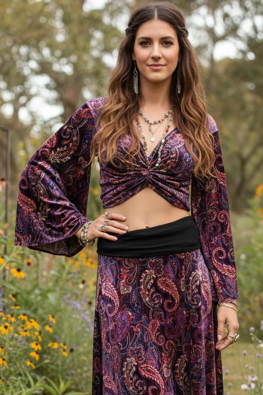 Mod Stretch Velour A-line Midaxi Skirt IN 3 NEW PRINTS! - Image 6