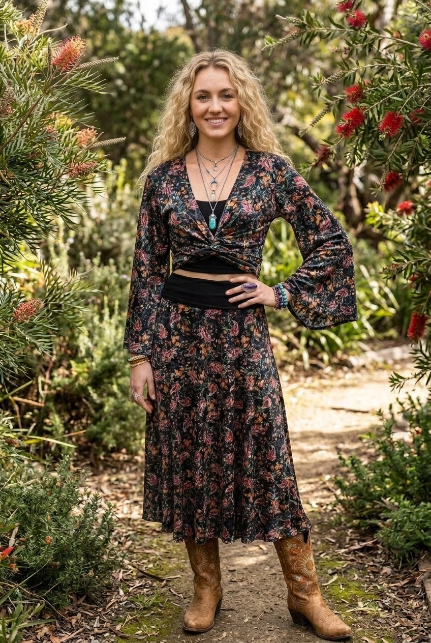 Mod Stretch Velour A-line Midaxi Skirt IN 3 NEW PRINTS! - Image 2