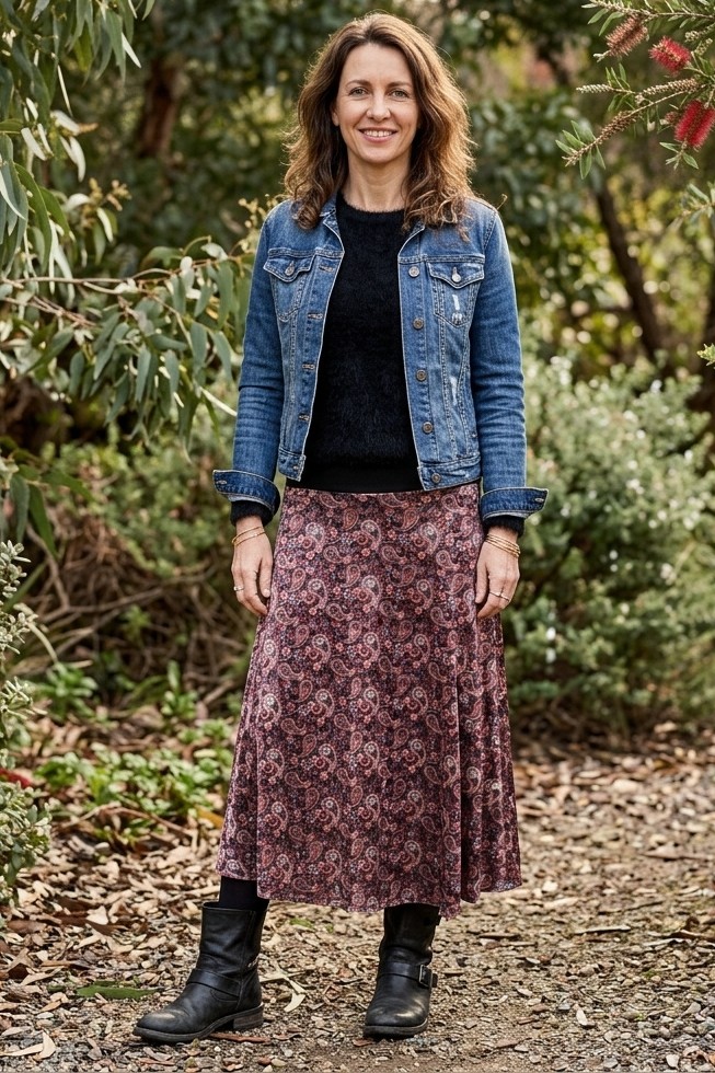 Mod Stretch Velour A-line Midaxi Skirt IN 3 NEW PRINTS!