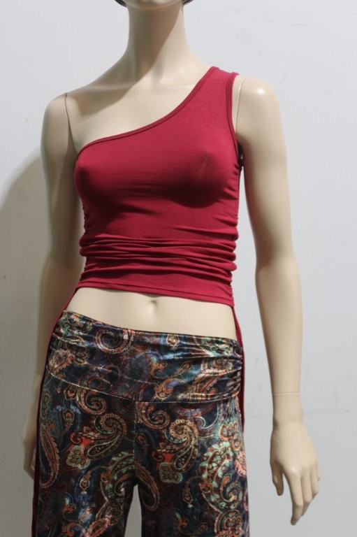 Jersey One Shoulder Ruched Tank - Image 2