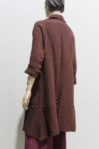Cotton Cheesecloth Midi jacket w Pockets - Image 3