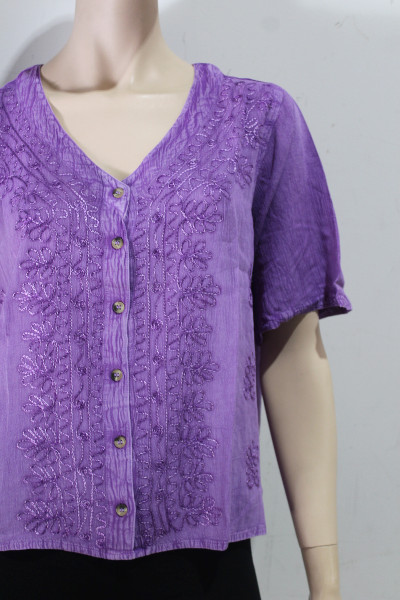 Cropped Crepe Button Top TOPPED UP COLS! - Image 11