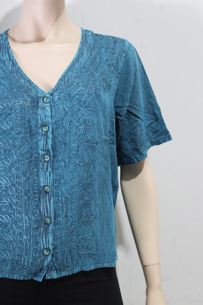 Cropped Crepe Button Top TOPPED UP COLS! - Image 10