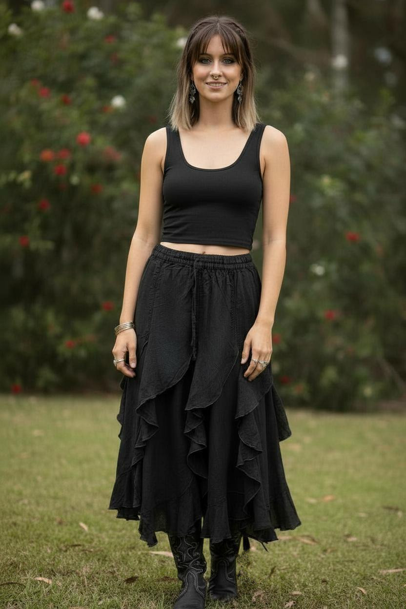 Fluted Bias Layer Ruffle Skirt NEW COLS ADDED! - Image 8
