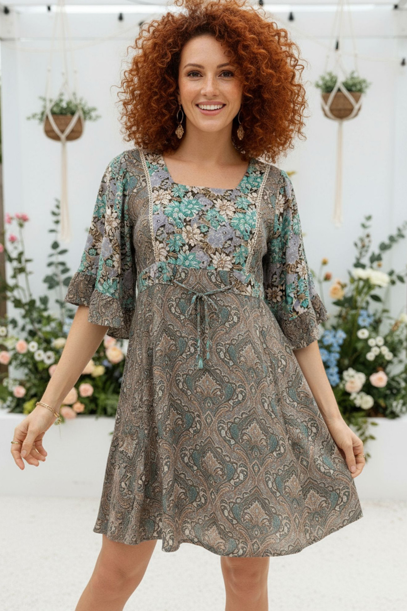 Floral Acid Wash Angel Sleeve NEW PRINTS!
