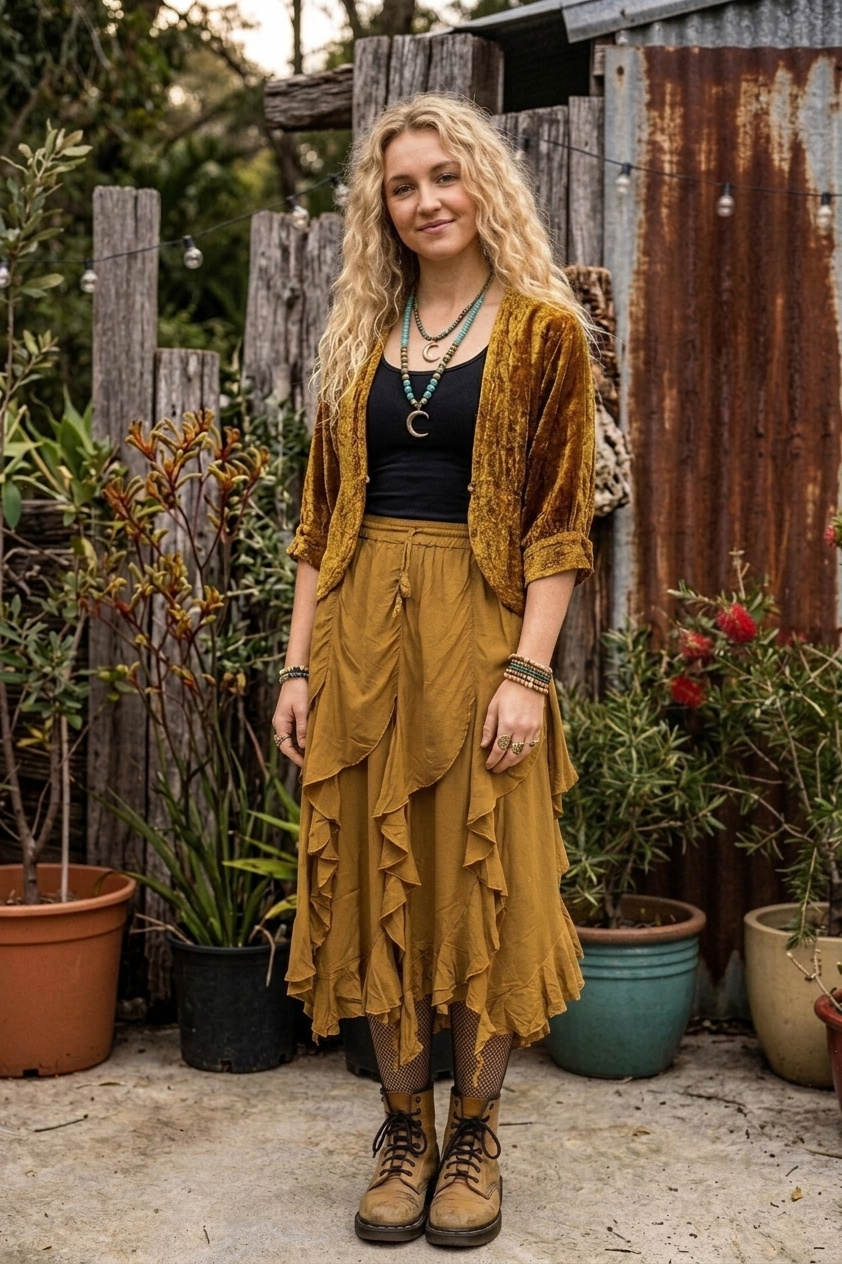 Fluted Bias Layer Ruffle Skirt NEW COLS ADDED!