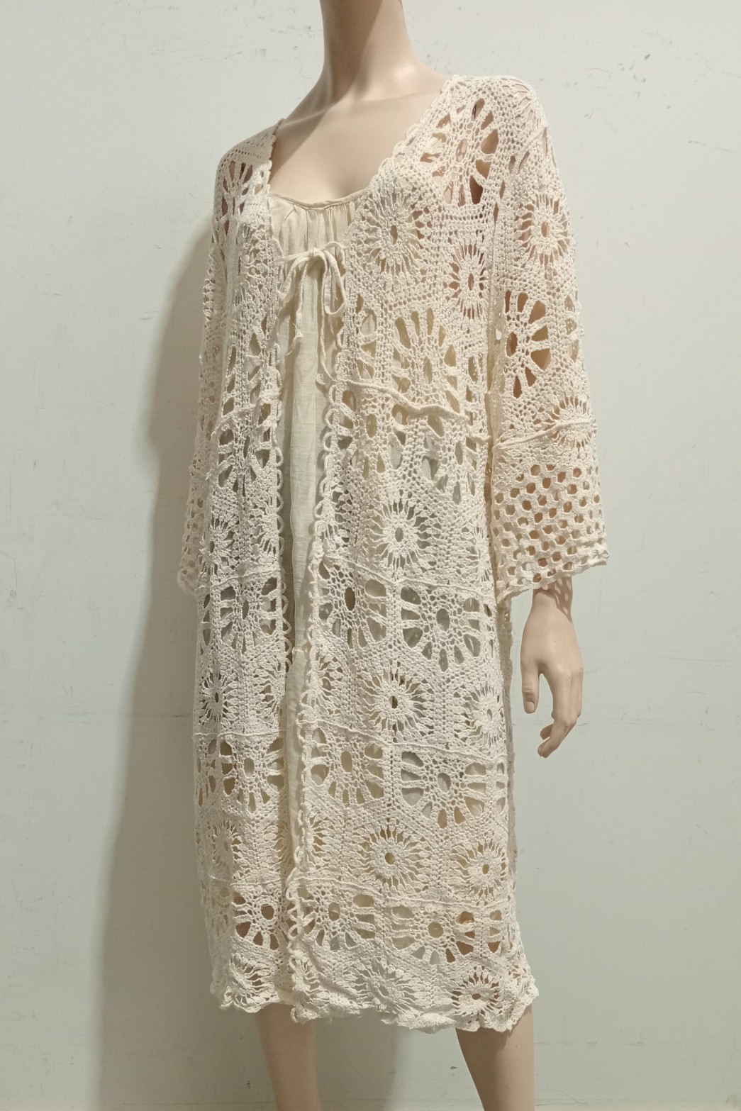 Crochet Cardi w Bell Sleeves MIDI - Image 3