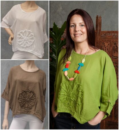 Short Poncho w/ Flower #1 Small Flower