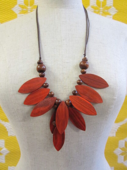 Delta Leaf Wood Necklace