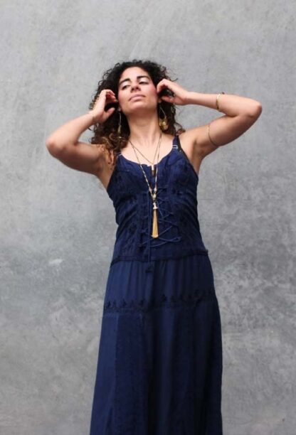 Acid Wash Lace Up Maxi