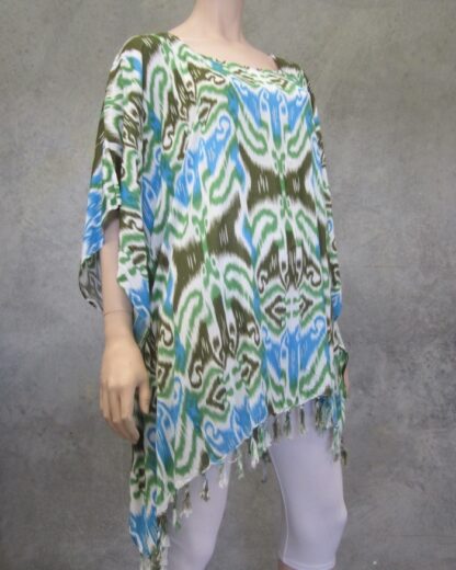 Sarong Print Holiday Poncho